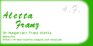 aletta franz business card